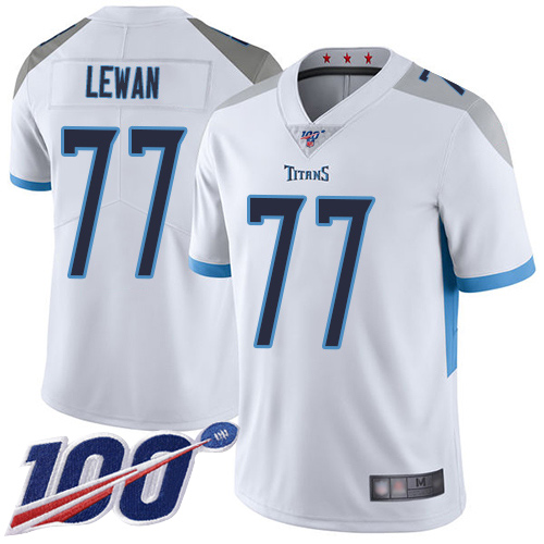 Tennessee Titans Limited White Men Taylor Lewan Road Jersey NFL Football 77 100th Season Vapor Untouchable